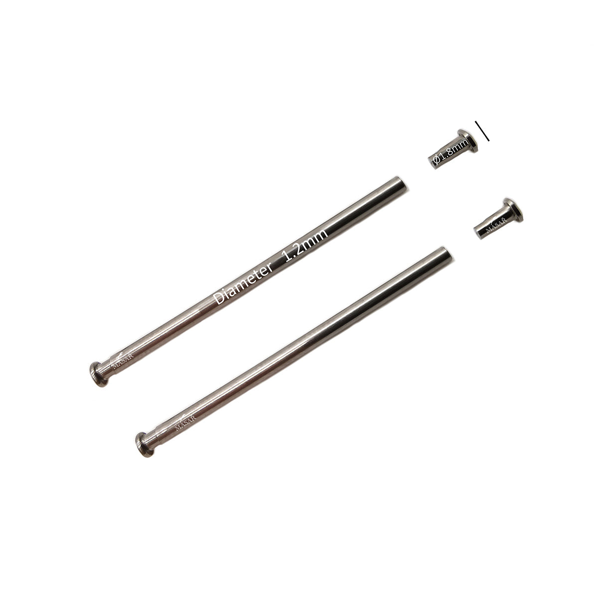 Perno a Rivetto - Ø 1,2mm – Barretta per Bracciale di Orologio - Testa H Ø 1,8mm - 2 Pz