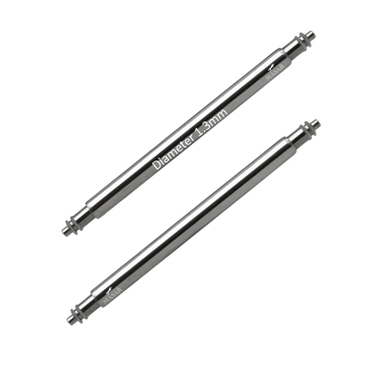 Pasador de barra de resorte Masar SLX, diámetro 1,3 mm, doble brida, acero inoxidable 316L, punta de 0,7 mm, 2 unidades