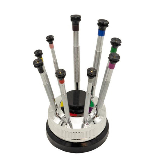 Flathead Screwdriver Set - XT Premium - 100% Antimagnetic - 9 Pieces with Rotating Holder - Made in France