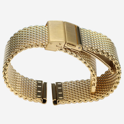 Bracciale per orologio in maglia milanese oro Ø 1,0 mm - Chiusura deployante - Uomo - Universale