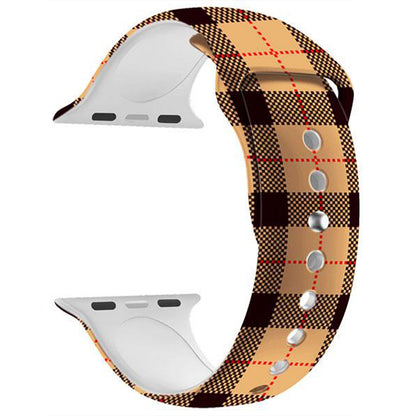 Masar Bracelet Sport Burbery en Silicone Compatible avec Apple Watch – Band