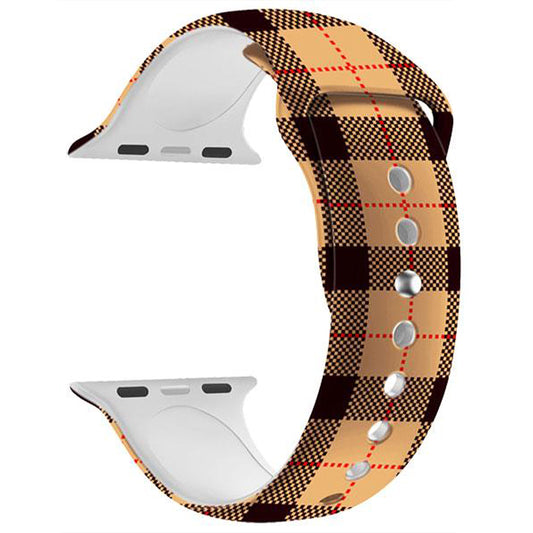 Bracelet Montre Sport pour Apple Watch Silicone - Burbery