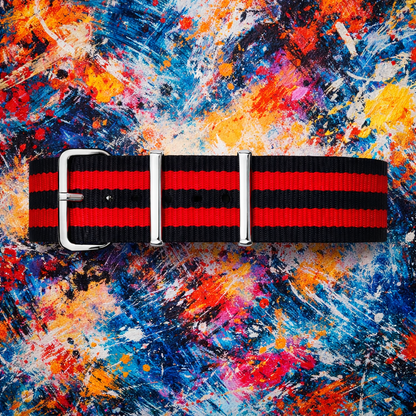 Cinturino NATO nero / 2 cinturini rossi