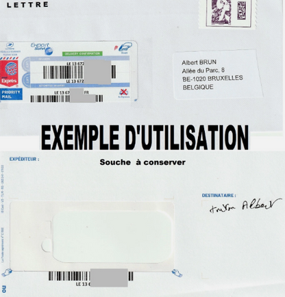 Etichette EXPORT TRACKING Adesivo internazionale LA POSTE Lettera World Express 300 pezzi