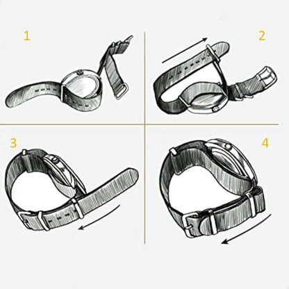 Masar Bracelet Montre NATO Nylon Bleu-Blanc-Rouge - Cambridge - Boucle Doré Or Rose