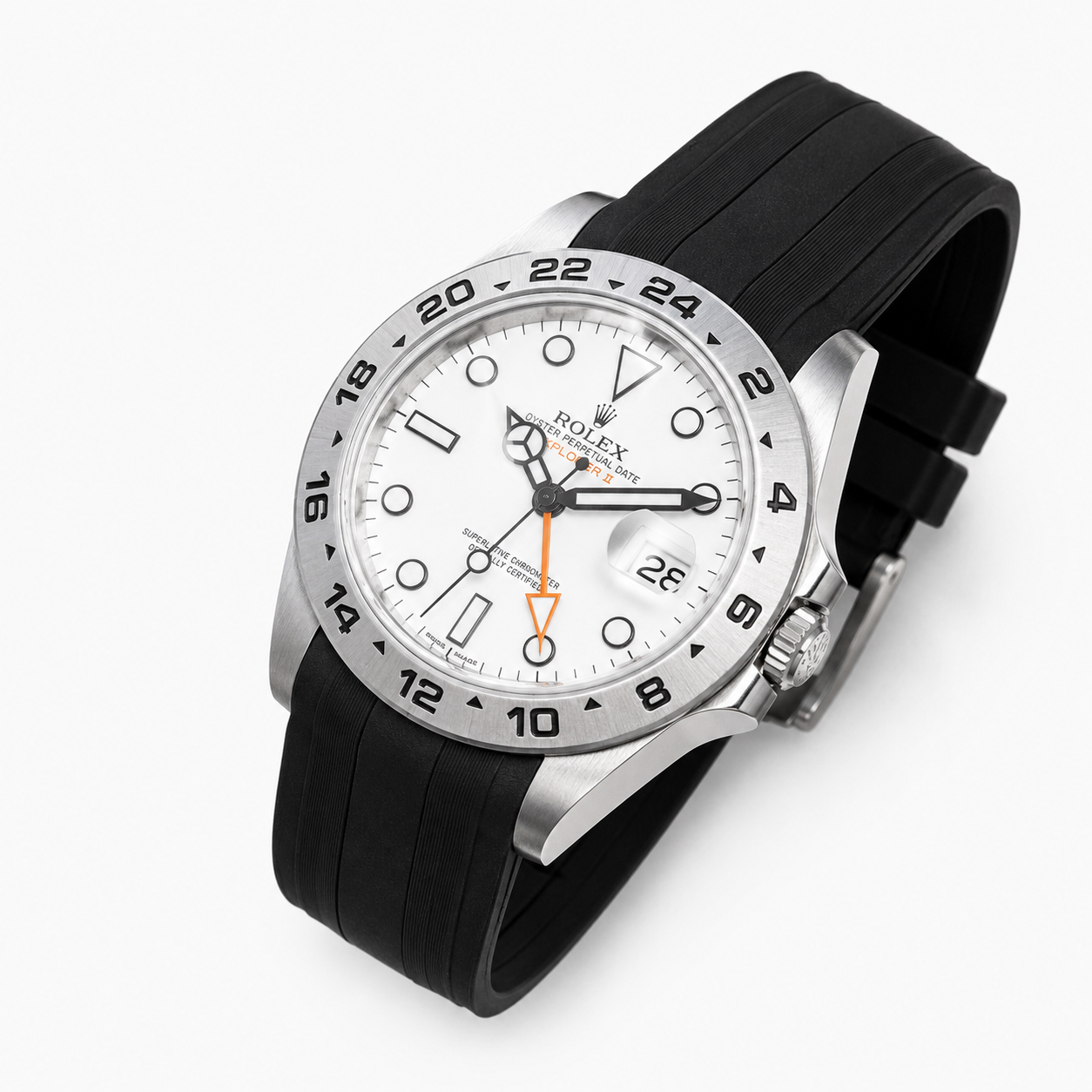 21mm FKM Rubber Strap compatible with Rolex Explorer II 216570 - Premium