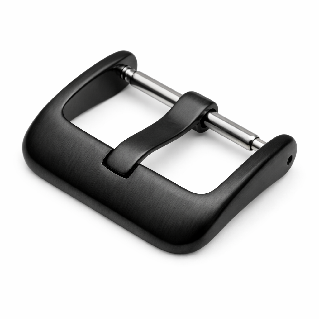 Masar Fibbia Nera, Chiusura per Braccialetto Orologio – Ardiglione Largo 3mm - Profilo anteriore arrotondato - 1 pz