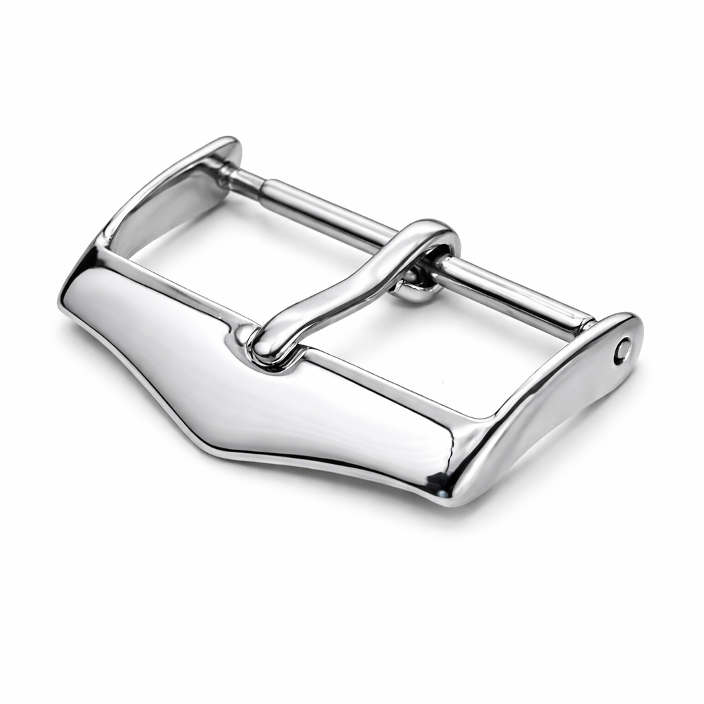 Fibbia Masar, Chiusura per Cinturino Orologio - Argento Lucido a Specchio | Ardiglione 1,75mm - 1 Pz