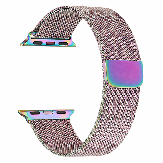 Bracelet Mesh Milanais Colourful pour Apple Watch - Band Magnétique en Acier