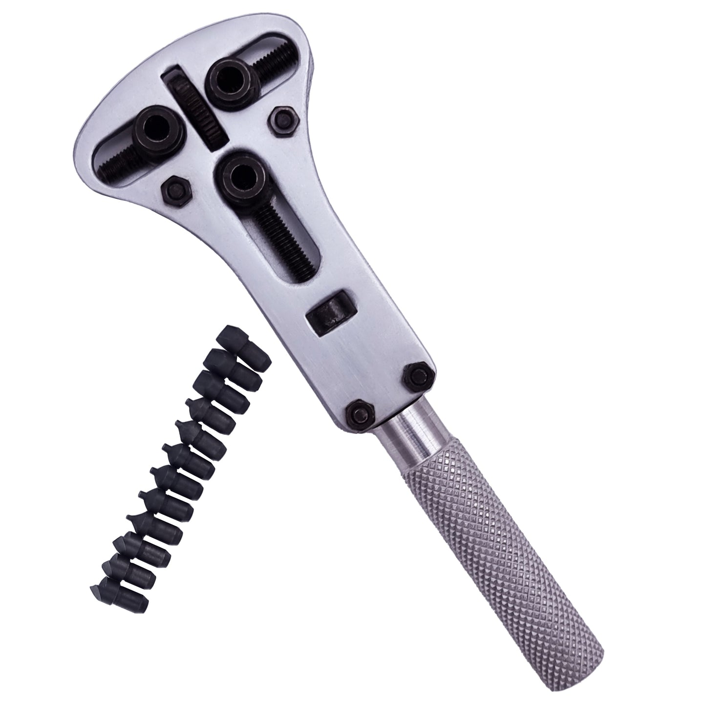 Llave de mordaza universal Jaxa para abrir cajas de relojes con tornillos de hasta Ø 39 mm satinado