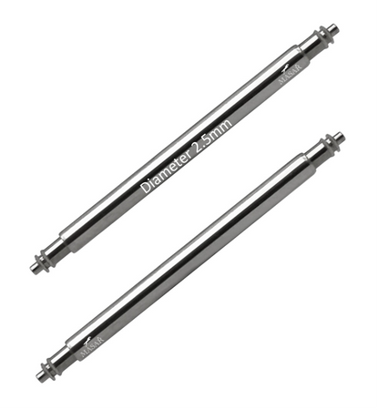 Barrettes à ressort SLX Ø 2,5mm pour bracelet de montre - Inox 316L - 0,8mm - 2 pcs