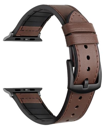 Cinturino ibrido in pelle e silicone - Compatibile con Apple Watch