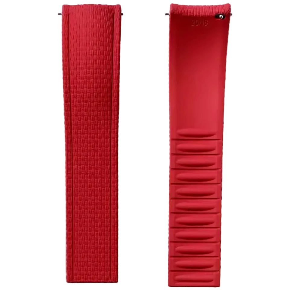FKM Rubber Watch Strap - SAILCLOTH Texture / Curved & Quick Release / CTS - Buckle not included