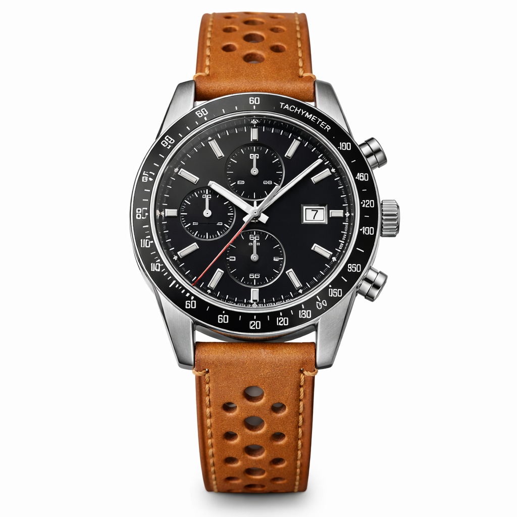 Cinturino per orologio Rally in pelle marrone traforata - Rapido - Universale
