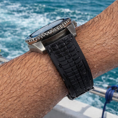 FKM Rubber Watch Strap - Waffle Pattern - Quick Release / Universal