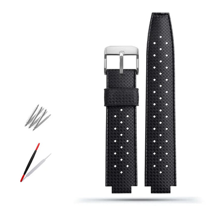 Rubber watch strap with convex interface, for handcrafted blue balloon/WSBB0025/W6920085