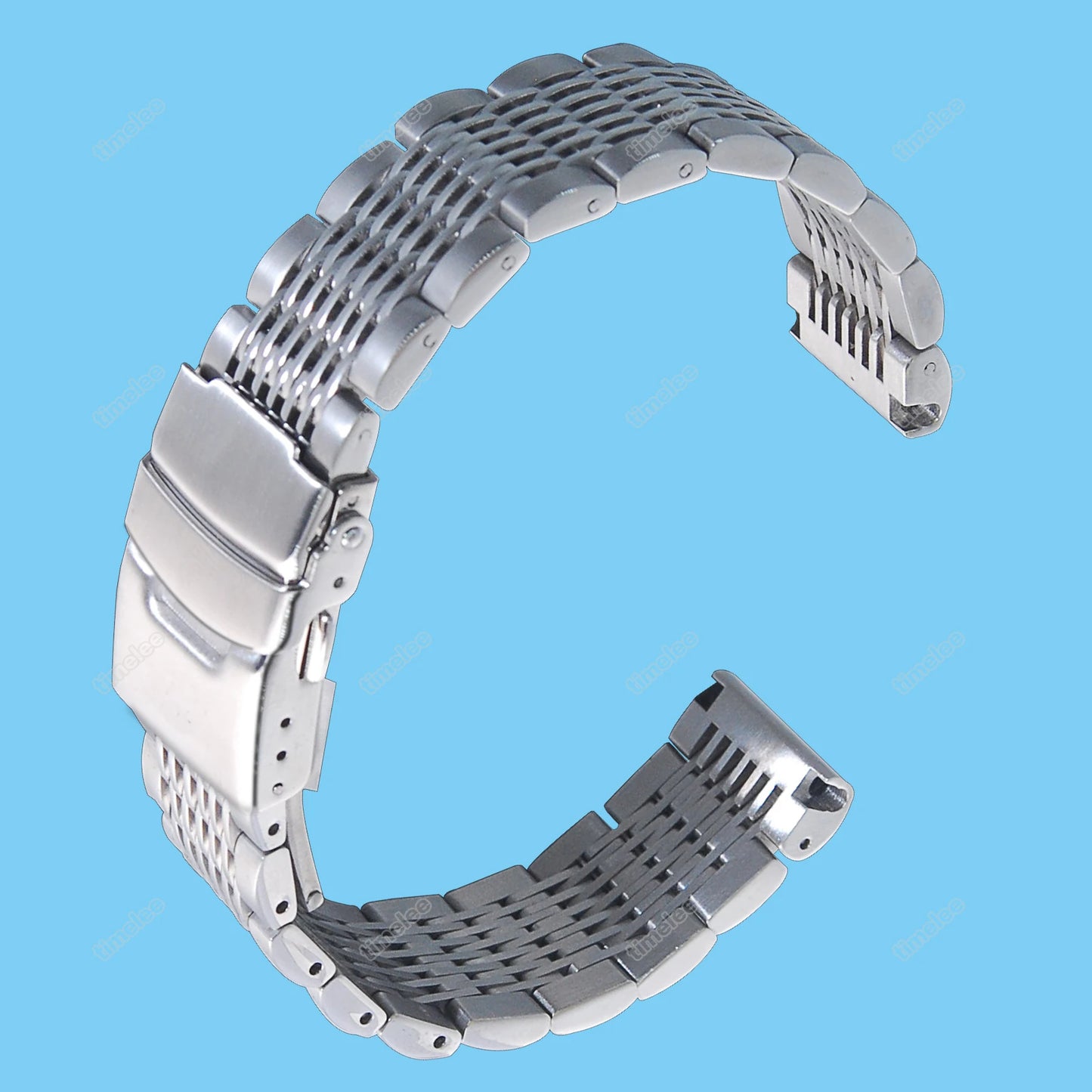 Bracelet de montre de luxe en acier inoxydable à maillons solides, fermoir pliant, remplacement de bracelet de montres de sécurité, 18mm, 22mm, 20mm