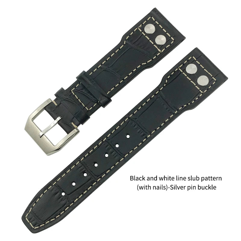 Bracelet de montre en cuir de vachette véritable, bracelet de montre marron souple, fermoir Tang, adapté pour IWC Pilot Mark 18, haute qualité, 20mm, 21mm, 22mm