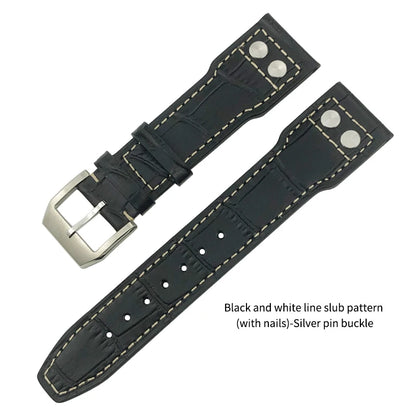 Bracelet de montre en cuir de vachette véritable, bracelet de montre marron souple, fermoir Tang, adapté pour IWC Pilot Mark 18, haute qualité, 20mm, 21mm, 22mm