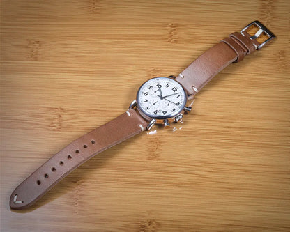 Horween Bourgogne Chromexcel Bracelets de montre en cuir naturel 3,5 mm d'épaisseur Bracelets en cuir faits à la main