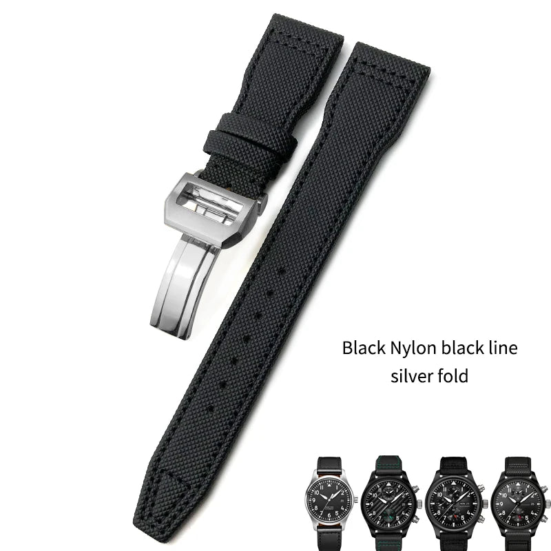 Bracelet de montre en nylon tissé de haute qualité, adapté pour IWC Pilot SPITFIRE MARK 18 Portugieser Portofino TOP GUN Suffino 77 Strap, 20mm, 21mm, 22mm