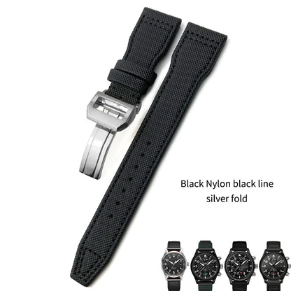 Bracelet de montre en nylon tissé de haute qualité, adapté pour IWC Pilot SPITFIRE MARK 18 Portugieser Portofino TOP GUN Suffino 77 Strap, 20mm, 21mm, 22mm