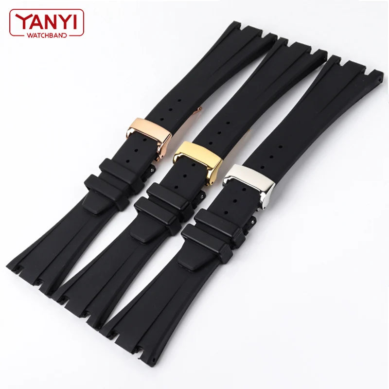 High Quality 28mm Rubber Watch Strap for AP 15703 26470SO Royal Oak Offshore Men's Sports Watch Band