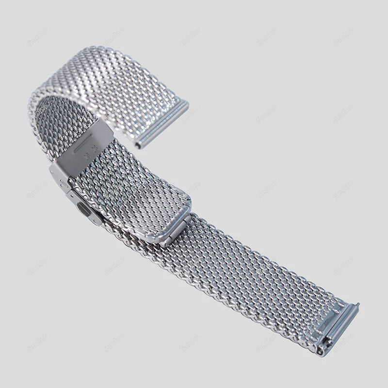 Cinturino per Orologio da Uomo in Acciaio Inossidabile Maglia Milano, 18/20/22mm