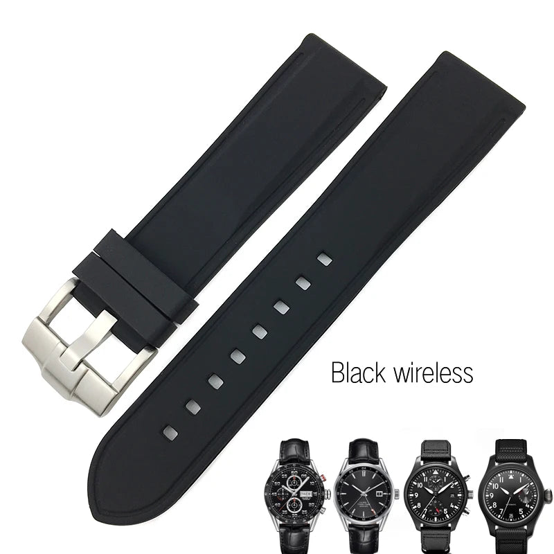Correa de reloj flexible de caucho de silicona para hombre, correas de reloj de buceo, compatible con Hamilton, SEIKO, skx, Timex, Tag Heuer, IWC, CITIZEN, 20mm, 21mm, 22mm, 23mm, 24mm