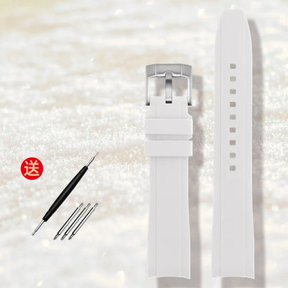 Bracelet de montre en caoutchouc de haute qualité 18mm 20mm 21mm 22mm pour montres Seiko Omega Moonswatch Rolex, bracelet à extrémités courbes