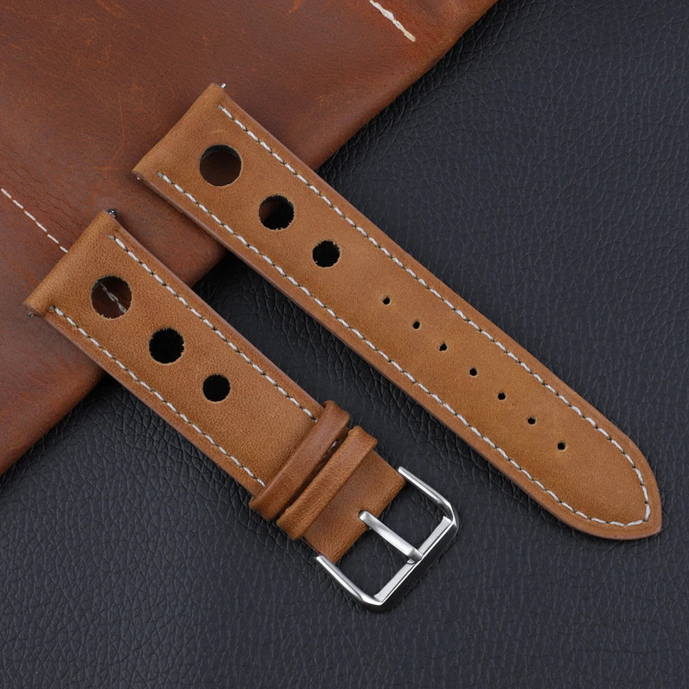 Leather watch strap, Fast - Vintage, Chronograph - Universal