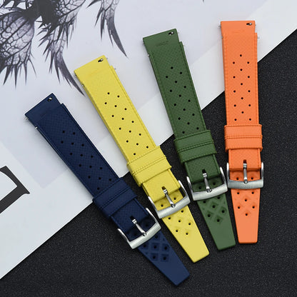 Premium FKM Rubber Watch Band Quick Release 18mm 20mm 22mm 24mm Rubber Watch Strap Smart Watch Bracelet