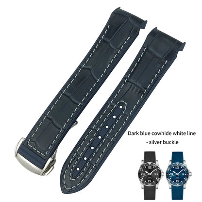 Cinturino per orologio in vera pelle, gomma e silicone, cinturino per orologio in nylon, adatto per Longines L3, Conquest, HUAWEI GT2, Samsung, 22mm, 21mm, 20mm, 19mm