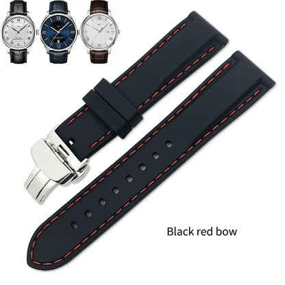 Rubber and Silicone Watch Strap, 19mm 20mm 21mm 22mm, for Tissot Le Locle T063, Soft and Waterproof, Stainless Steel Buckle