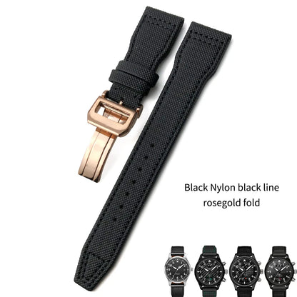 Bracelet de montre en nylon tissé de haute qualité, adapté pour IWC Pilot SPITFIRE MARK 18 Portugieser Portofino TOP GUN Suffino 77 Strap, 20mm, 21mm, 22mm