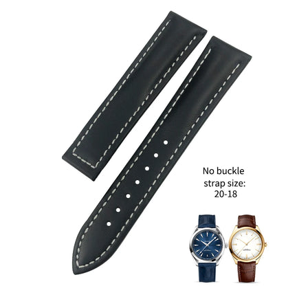 Cinturino per orologio in vera pelle, 20mm 22mm, adatto per Omega 007 Seamaster 300 AT150 Speedmaster DE VILLE, 18mm 19mm 21mm, cinturino per orologio a grana