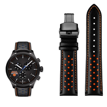 Men's circular leather watch strap, bracelet accessories, fits 1853 Tissot T116.617.36.051 NBA, co-branded, first layer
