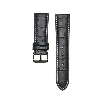 Cinturino per orologio in vera pelle da uomo, fibbia ad ardiglione 22mm-28mm, stampa alligatore, cinturino universale per tutti gli orologi
