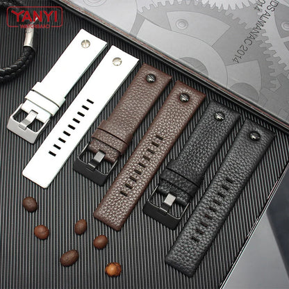 Genuine Leather Watch Strap 22 24 26 27 28 30 32mm, for Diesel DZ7370 DZ7313 DZ7413 DZ7257, leather watch band