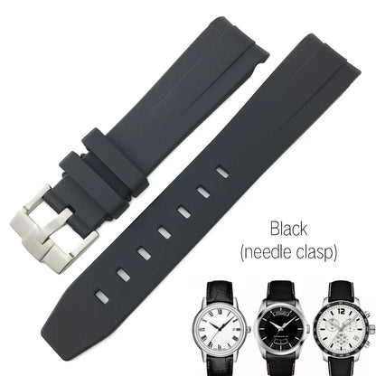 Correa de reloj de caucho y silicona, 19mm 20mm 21mm, adecuada para Tissot 1853 le-locle T006 seastar T120 Omega, cierre desplegable seamaster
