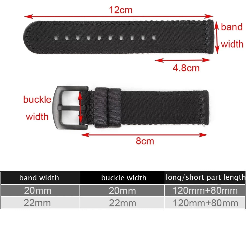Bracelet de montre en nylon de qualité supérieure à dégagement rapide, bracelet de montre, ceinture de sécurité, rayures militaires, remplacement, accessoires de montre, 20mm, 22mm