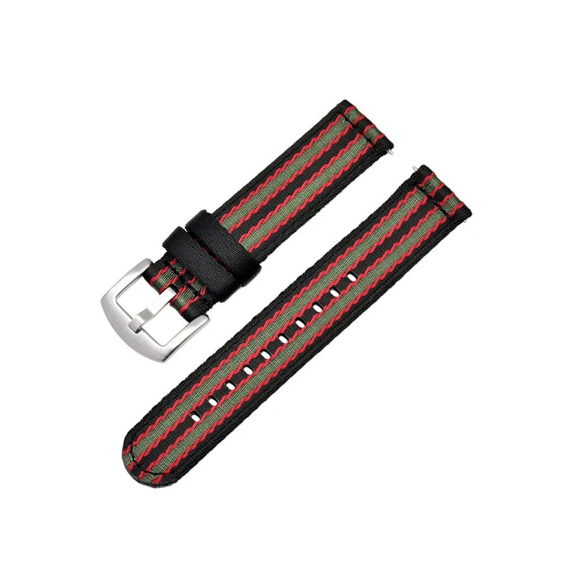 Bracelet de montre en Nylon à rayures classiques, 20mm 22mm, ceinture de sécurité brillante, libération rapide, Sport souple, accessoires de montre