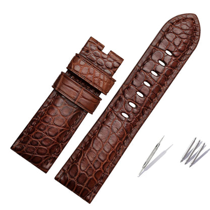 Men's Crocodile Watch Strap, Genuine Leather Watch Band, Black, Brown, High Quality, Panerai 441, 24mm, 26mm, 22mm