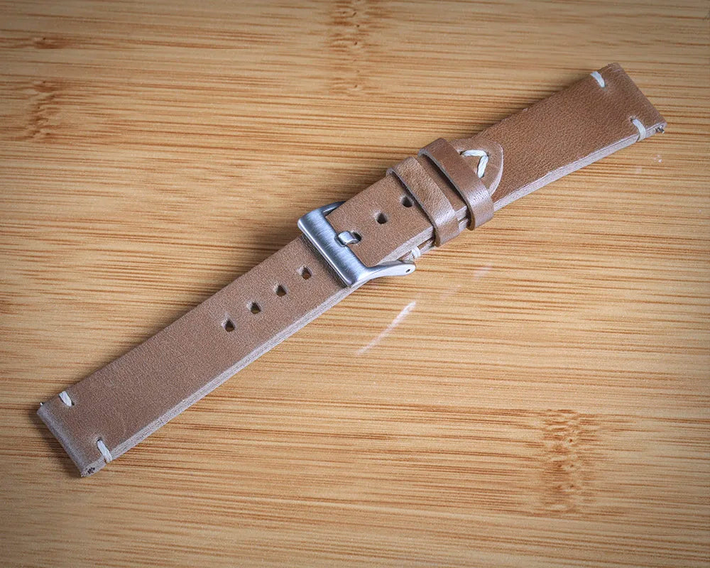 Horween Bourgogne Chromexcel Bracelets de montre en cuir naturel 3,5 mm d'épaisseur Bracelets en cuir faits à la main