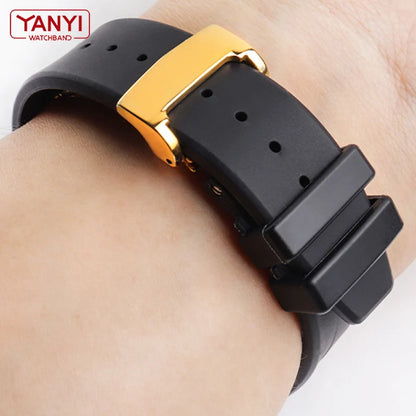 High Quality 28mm Rubber Watch Strap for AP 15703 26470SO Royal Oak Offshore Men's Sports Watch Band