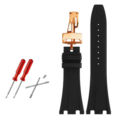 High Quality 28mm Rubber Watch Strap for AP 15703 26470SO Royal Oak Offshore Men's Sports Watch Band