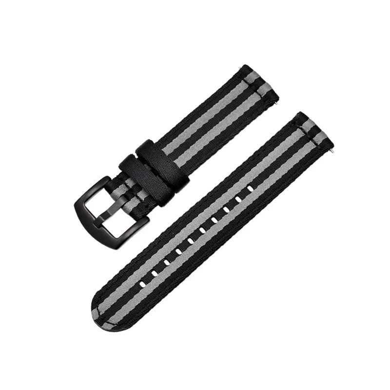 Bracelet de montre en Nylon à rayures classiques, 20mm 22mm, ceinture de sécurité brillante, libération rapide, Sport souple, accessoires de montre