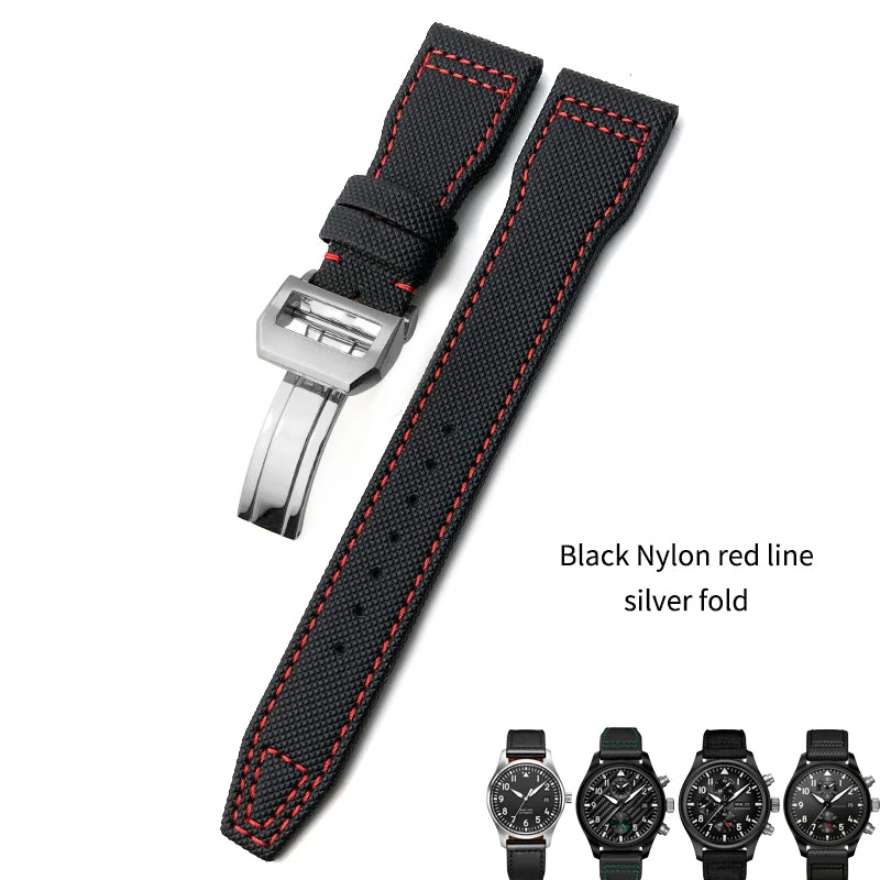 Bracelet de montre en nylon tissé de haute qualité, adapté pour IWC Pilot SPITFIRE MARK 18 Portugieser Portofino TOP GUN Suffino 77 Strap, 20mm, 21mm, 22mm