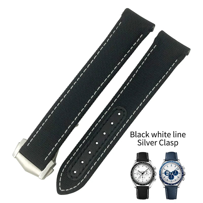 High quality nylon fabric watch strap, suitable for Omega, Wake A, TERRA, 150, Seam84, HouseDiver, 300, Planet, Ocean, blue strap 19mm, 20mm, 21mm