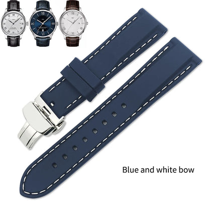 Rubber and Silicone Watch Strap, 19mm 20mm 21mm 22mm, for Tissot Le Locle T063, Soft and Waterproof, Stainless Steel Buckle